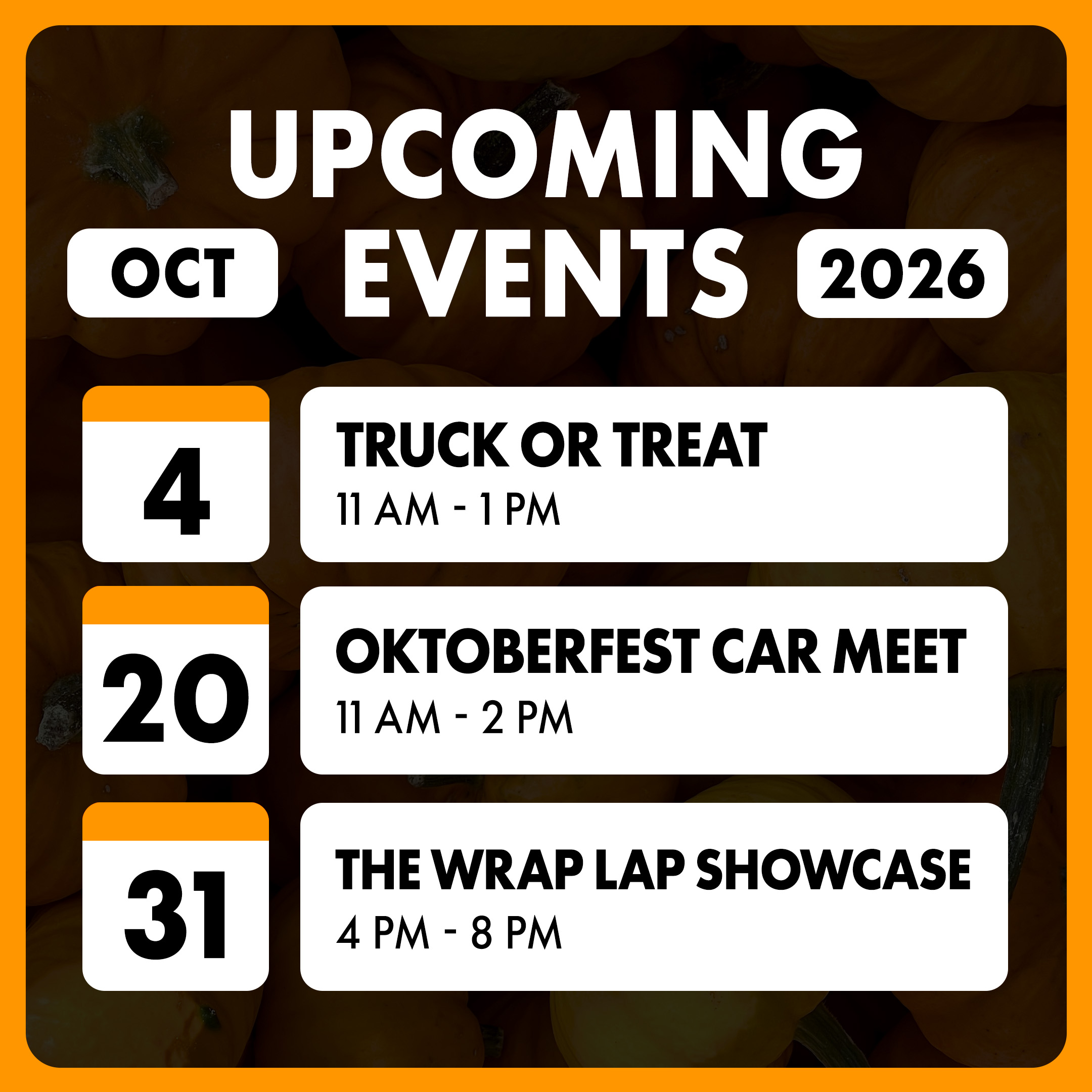 Upcoming Car Events at Dezerland Park